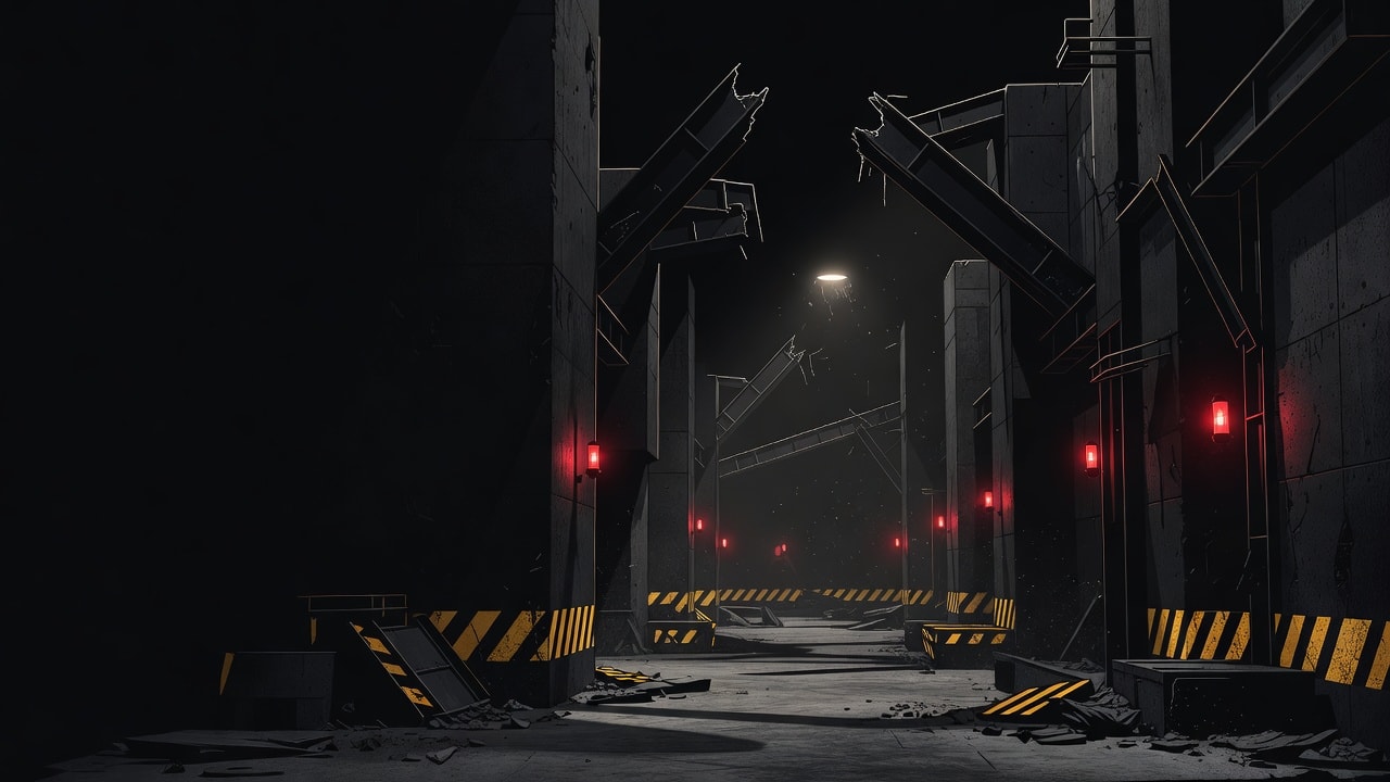 NO MERCY Brutalist Arena Background