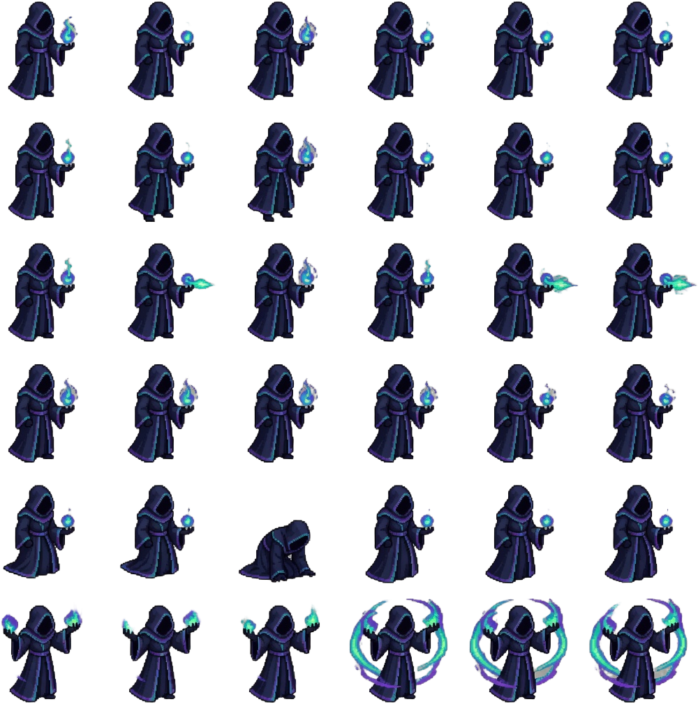 Aethermoor Mage Sprite Sheet