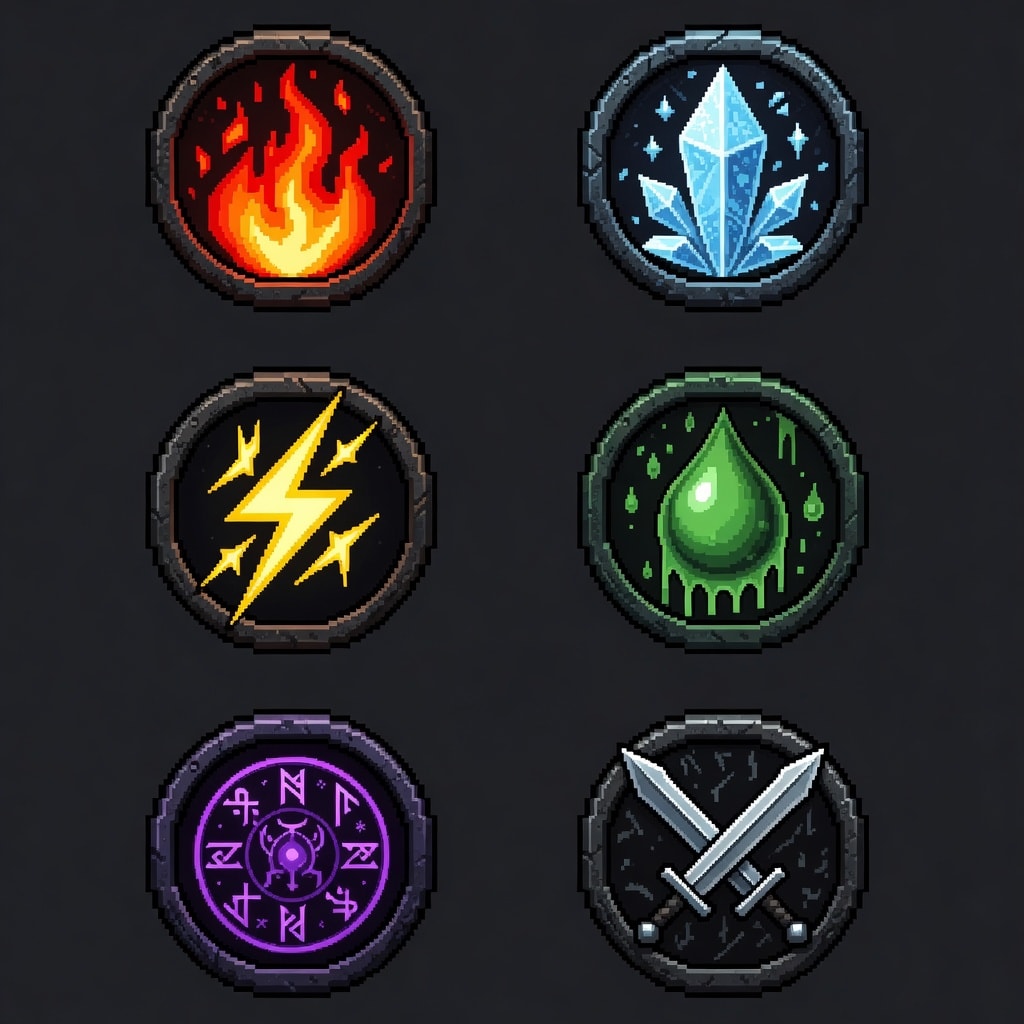 Aethermoor Elemental Damage Icons