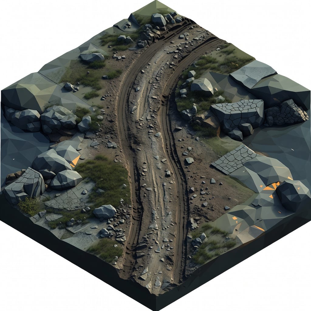 Muddy Medieval Road Tile