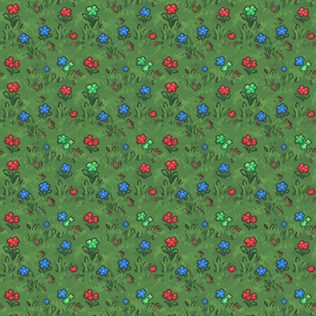 Pixel Wildflower Grass Tile