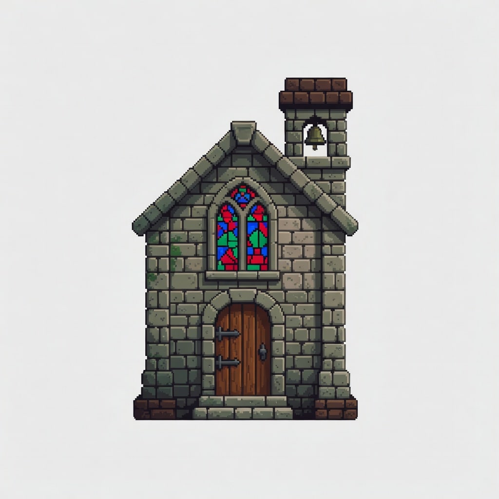 Pixel Art Stone Chapel