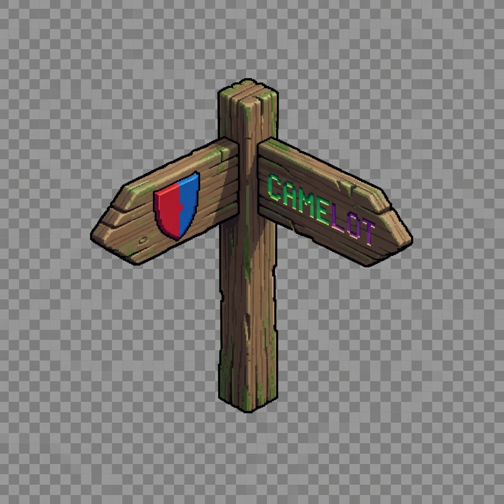 Arthurian Wooden Signpost