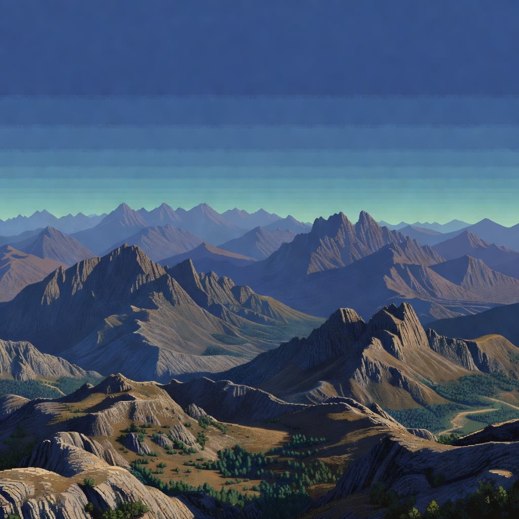 Layered Pixel Mountains