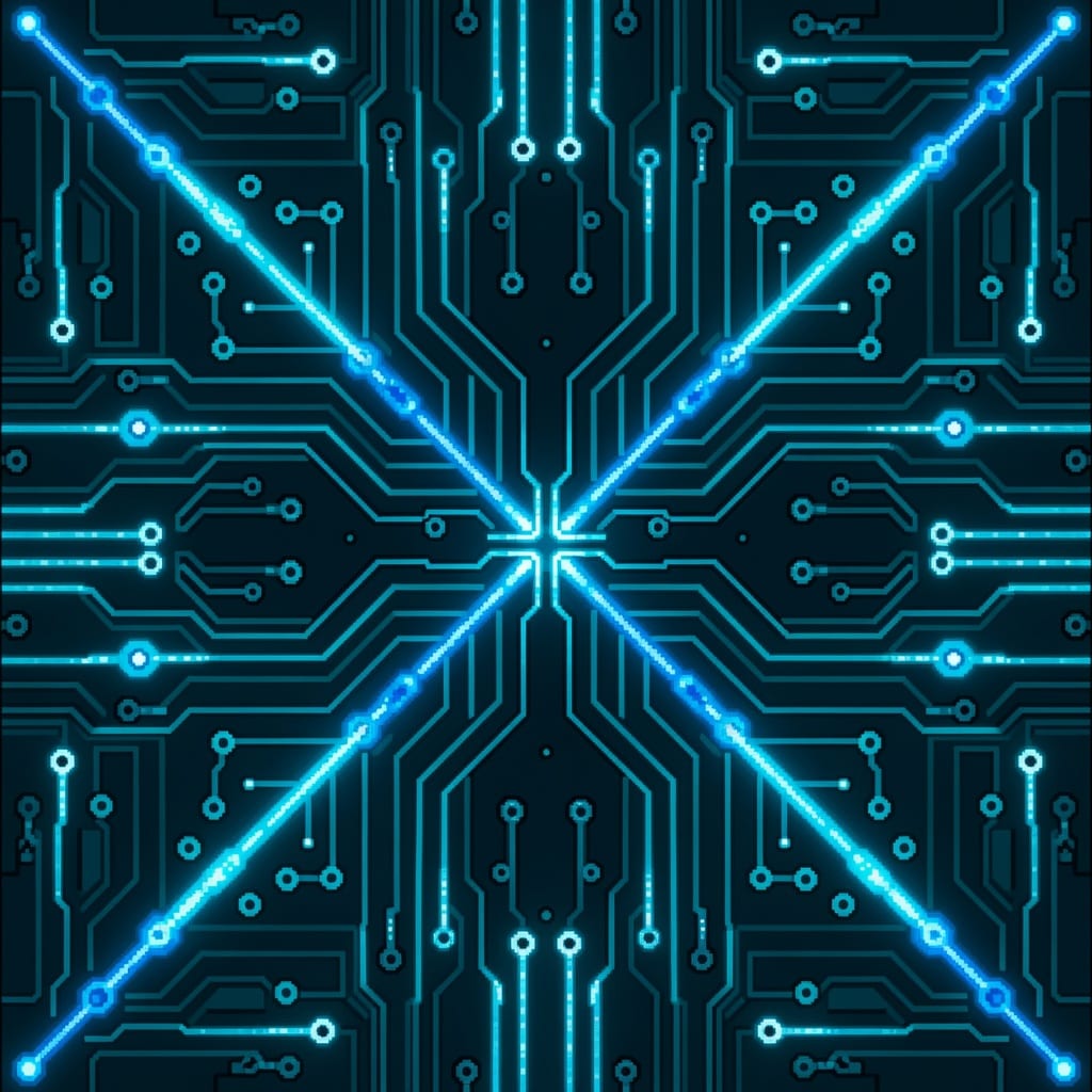 Retro Sci Fi Circuit Tile