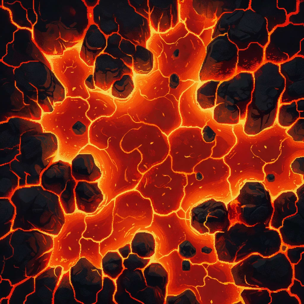 Pixel Lava Floor Tile
