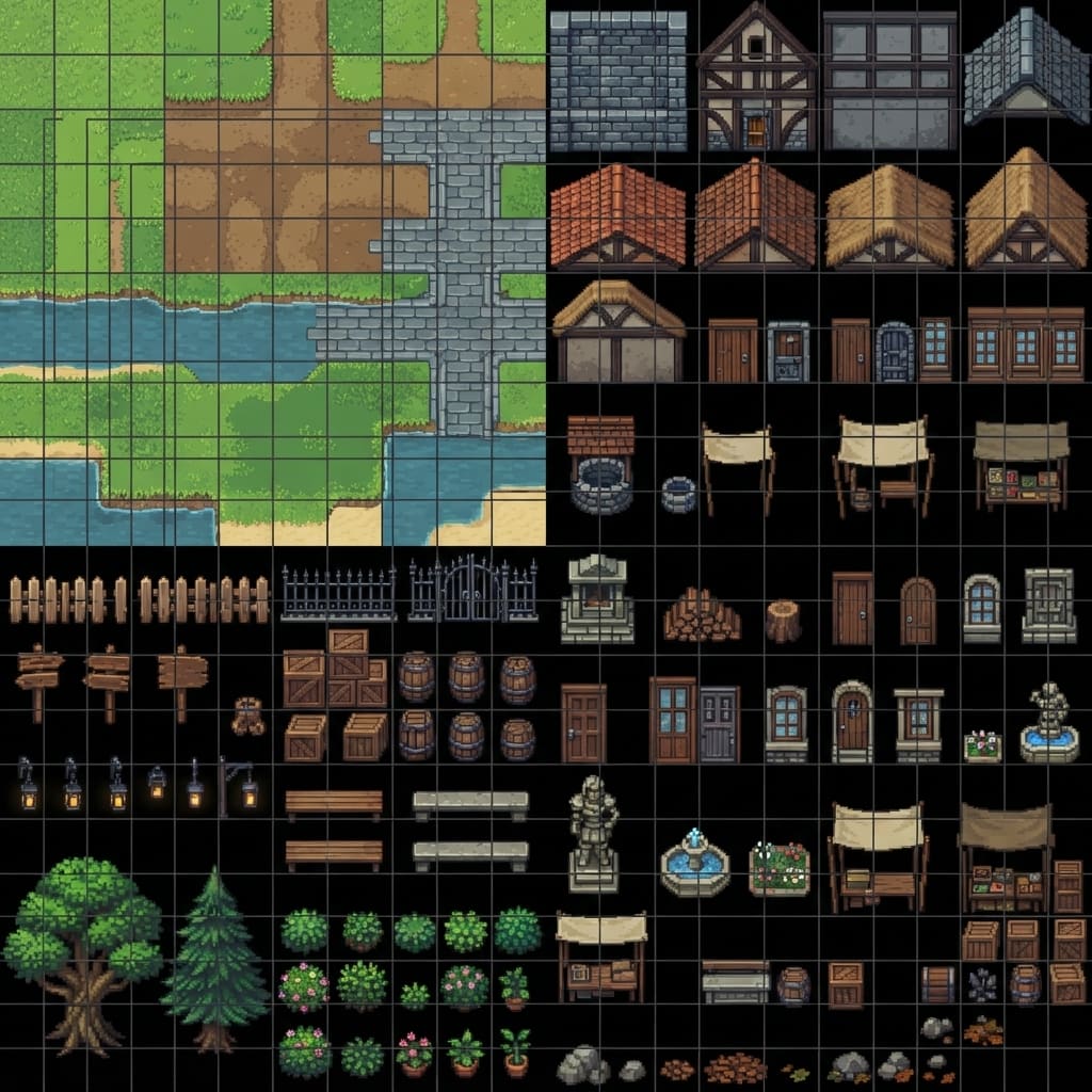 Fantasy Pixel Town Tileset (3)