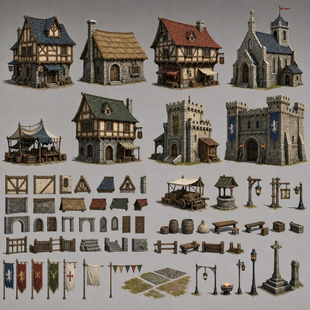 2.5d arthurian rpg town assets (3)