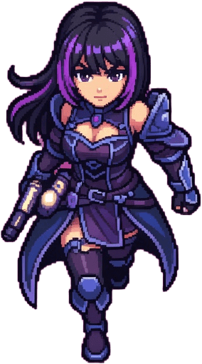 Mia Top-Down Pixel Art Heroine