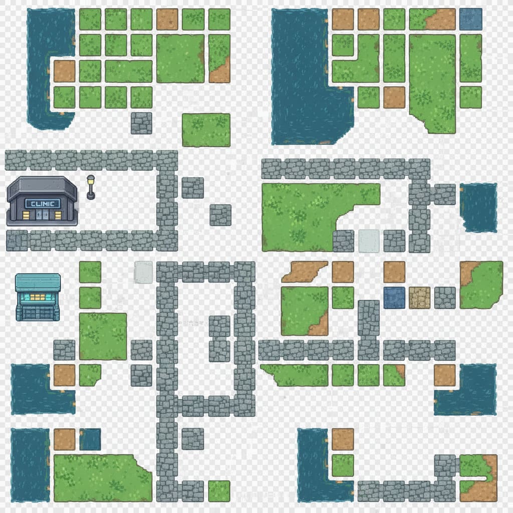 A seamless 2D tile sheet of (2)