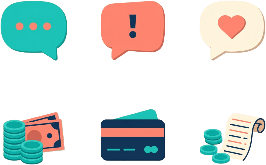 Supermarket Dialogue and Payment Icons