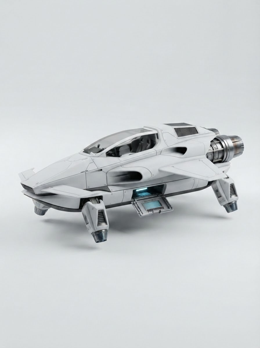 Futuristic White Racecar