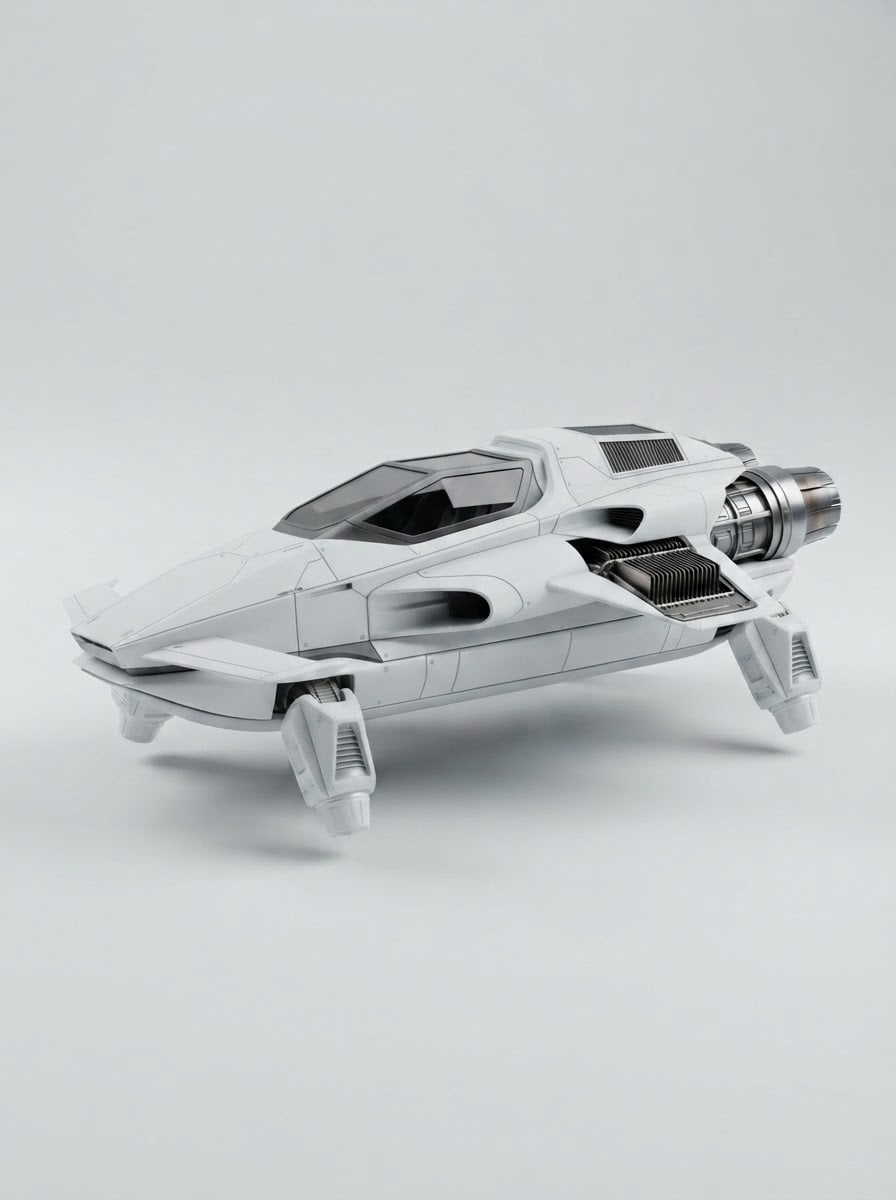 Futuristic White Racecar (3)