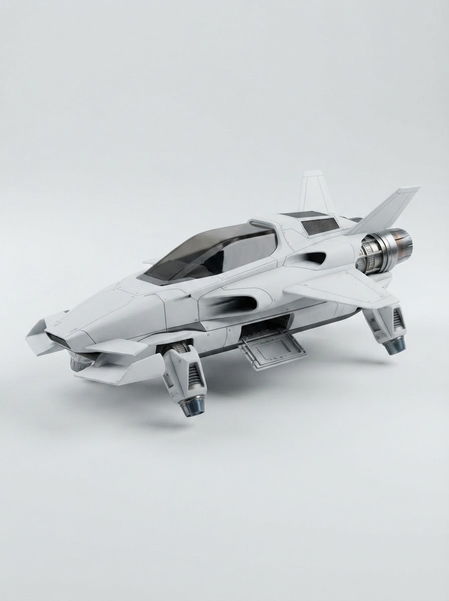 Futuristic White Racecar (2)