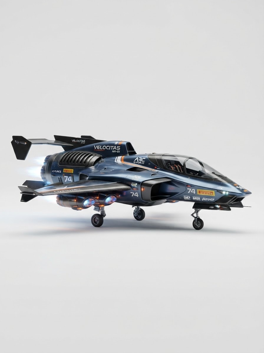 Futuristic Hypercar Racing Aircraft (2)