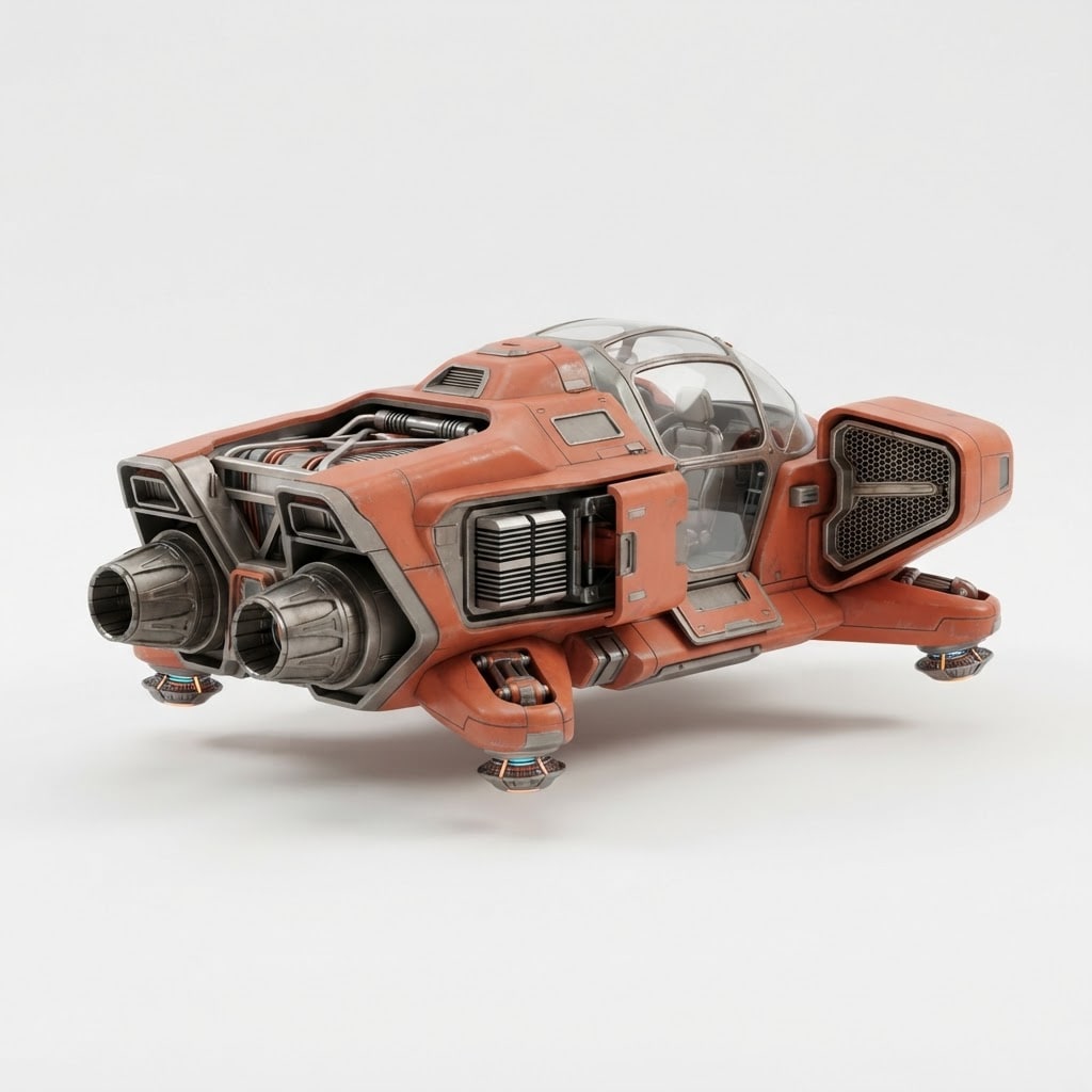 Game-ready hard-surface Mars hovercraft: macaqu… (4)