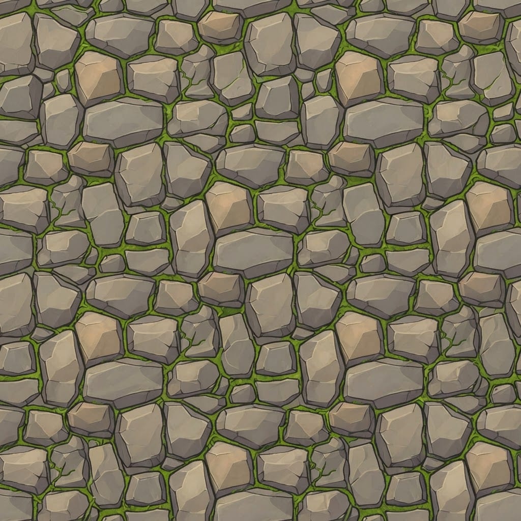 Image: Seamless tileable texture of stylized cartoon rock