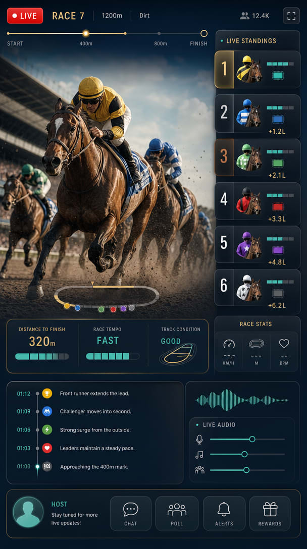 Vertical Racing Broadcast UI