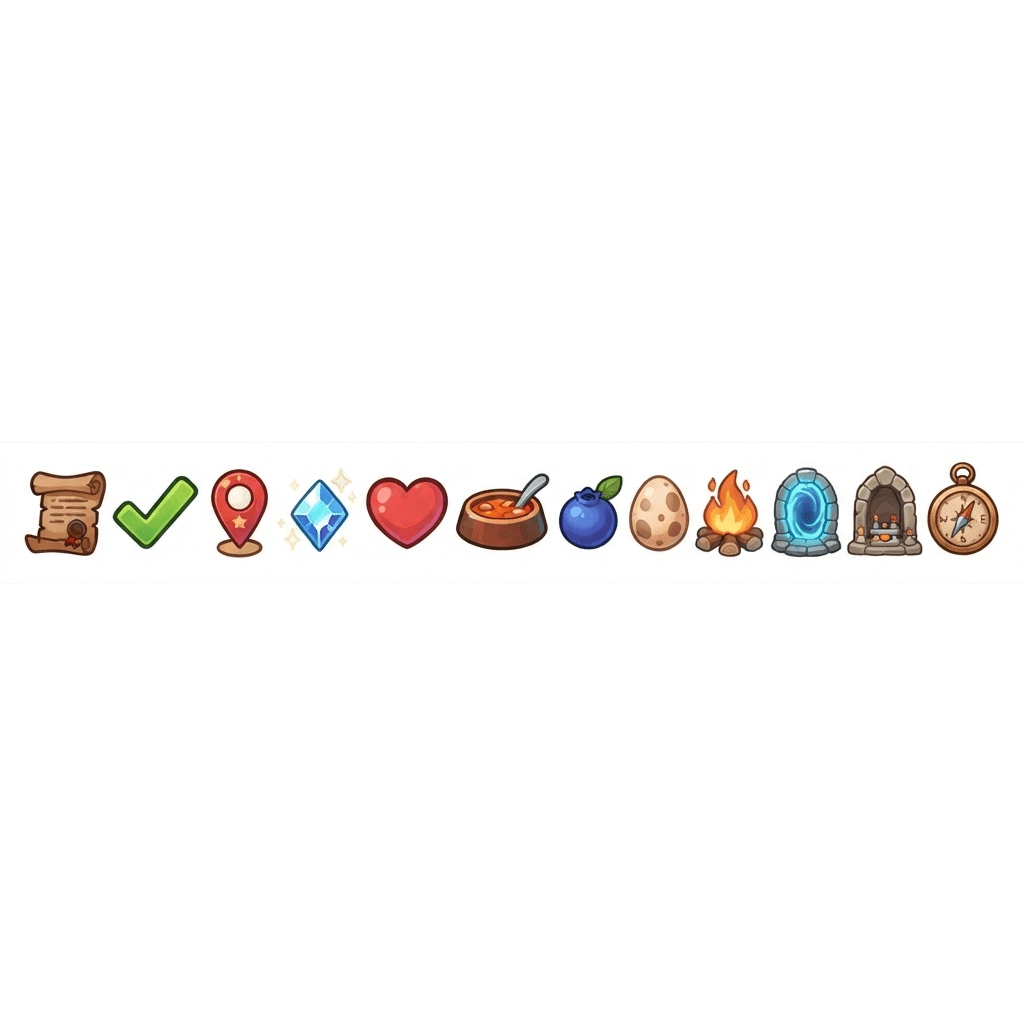 Image: A single horizontal icon strip of exactly 12 icons