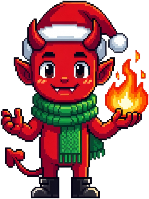 Diavoletto Natalizio Pixel Art