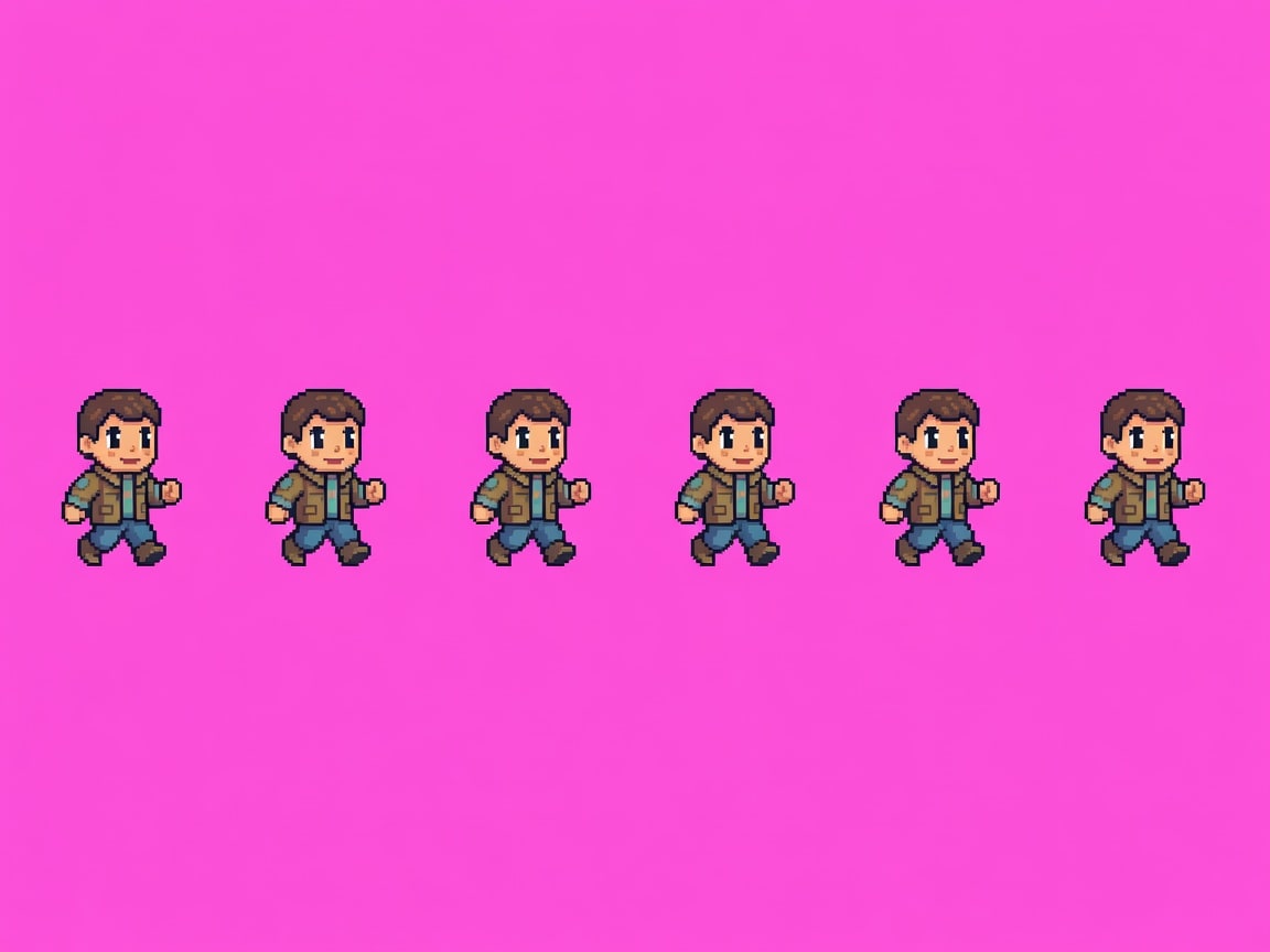 Player Survivor Top-Down Pixel Walk Cycle