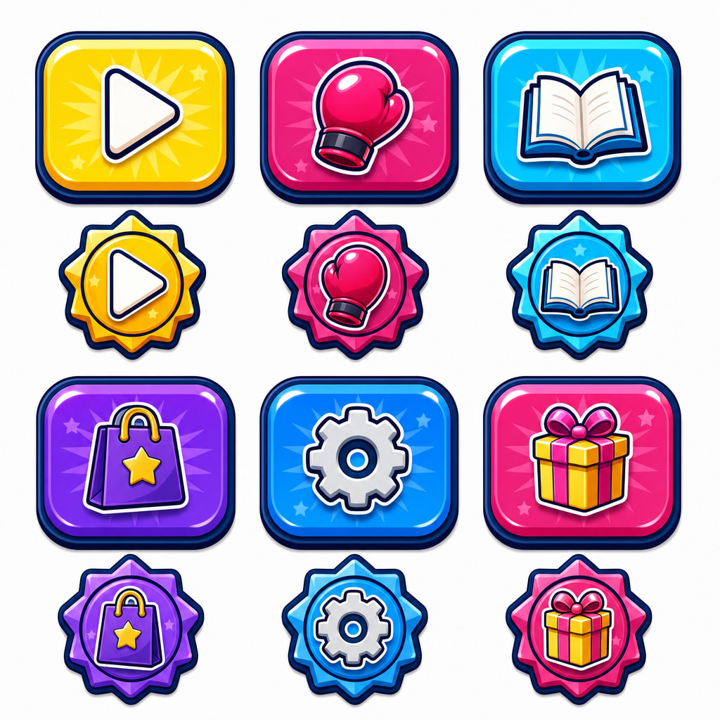 Boom Stars - UI Buttons and Icons