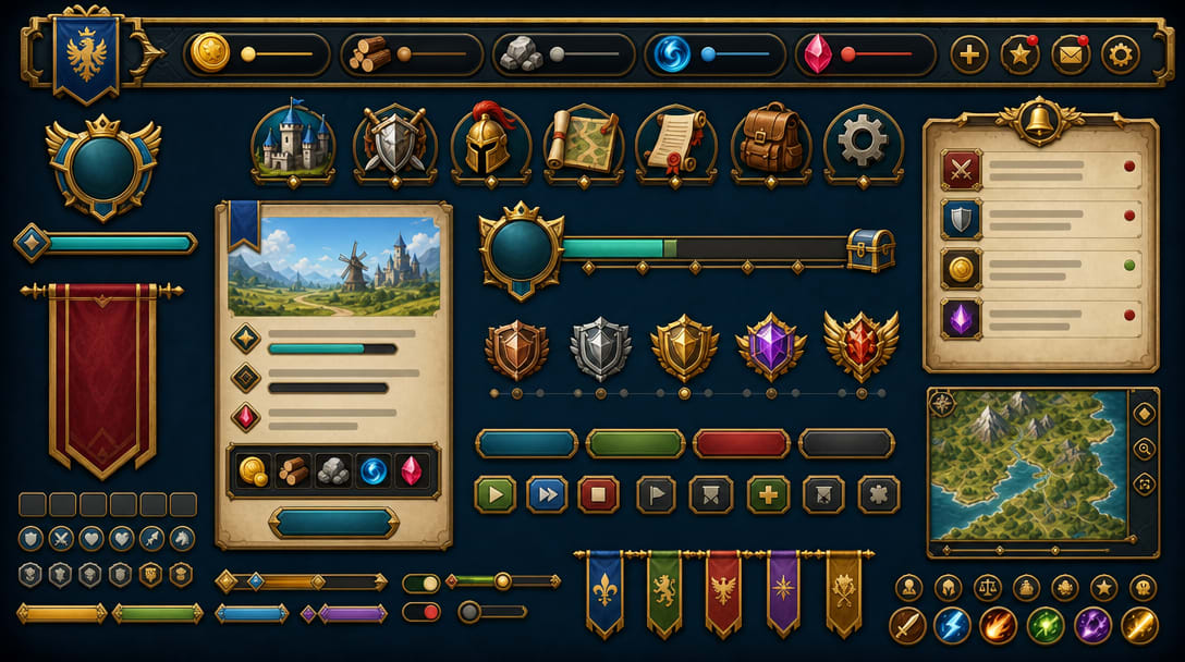Interface e HUD — Reino Medieval
