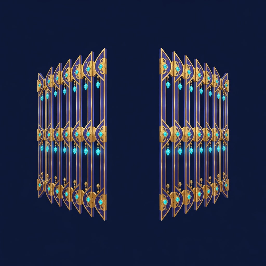 Set 4 Folding Segmented Gate Open