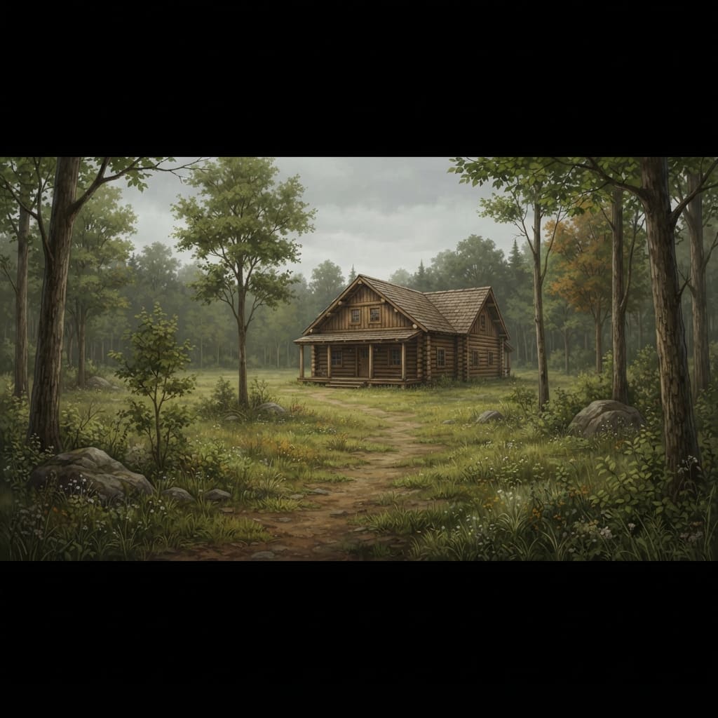 Rustic Forest Cabin Clearing