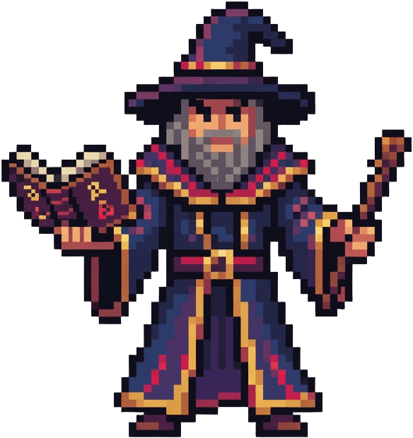Retro Wizard Player Sprite