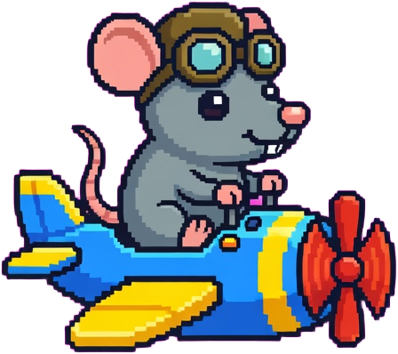 Rat Pilot Airplane Sprite