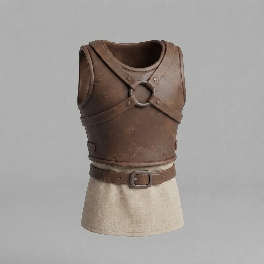 Image: Product photo of ONE empty hardened leather chest 