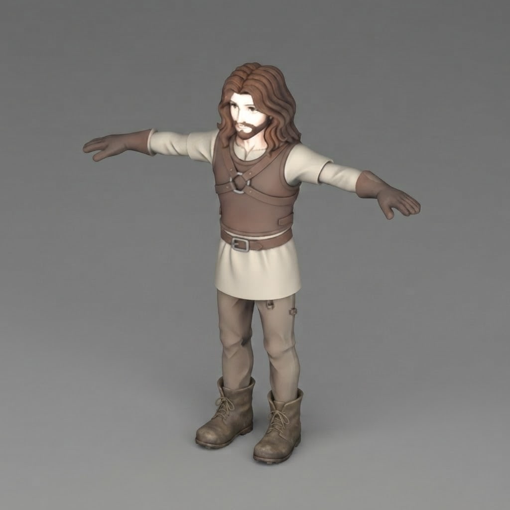 Image: Edit this exact low-poly game character. Keep the