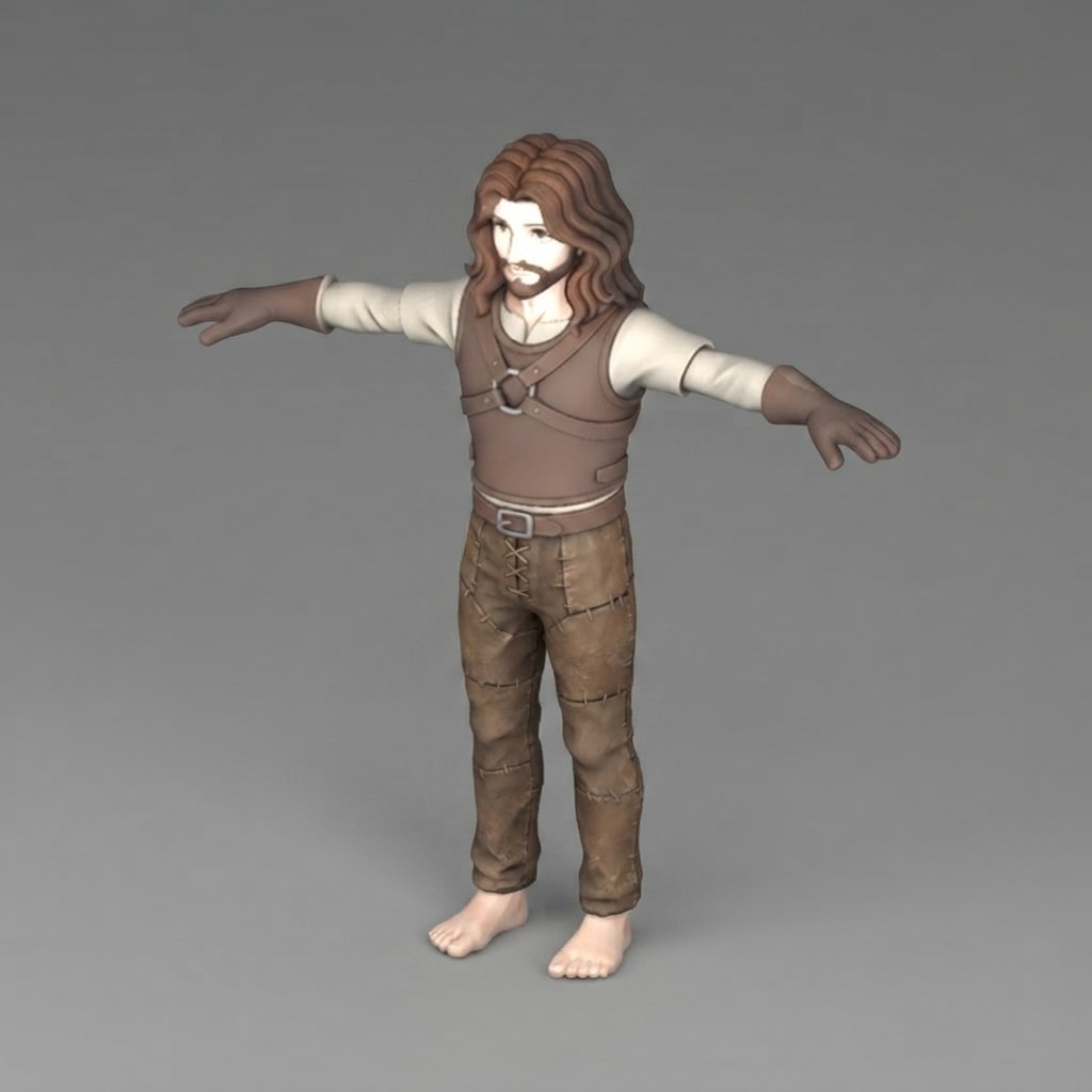 Image: Edit this exact low-poly game character. Keep the