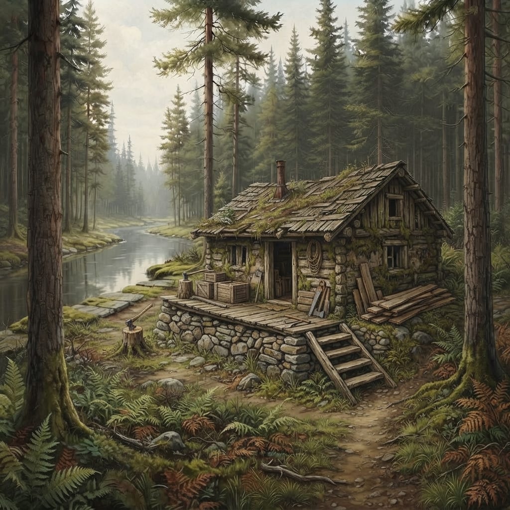 Dilapidated Wilderness Cabin