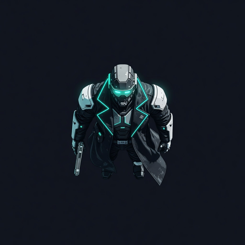 Neon Player Officer Top-Down