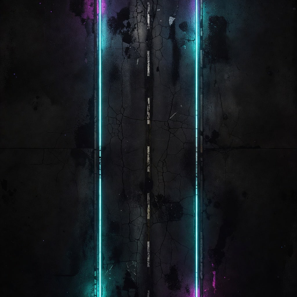 Neon Straight Road Tile Top-Down