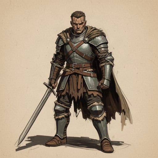 Rough Fantasy Warrior Card Art