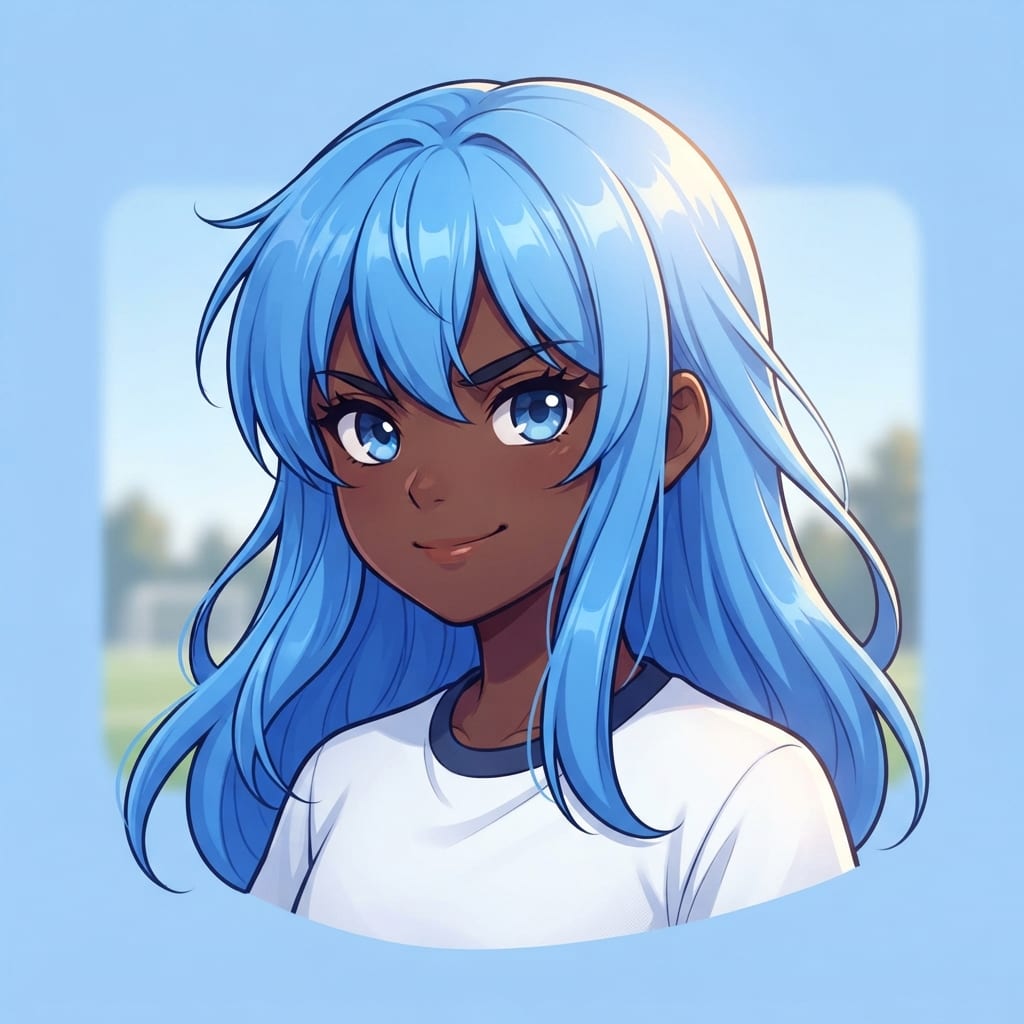 Image: anime bust portrait of a determined 12-year-old yo