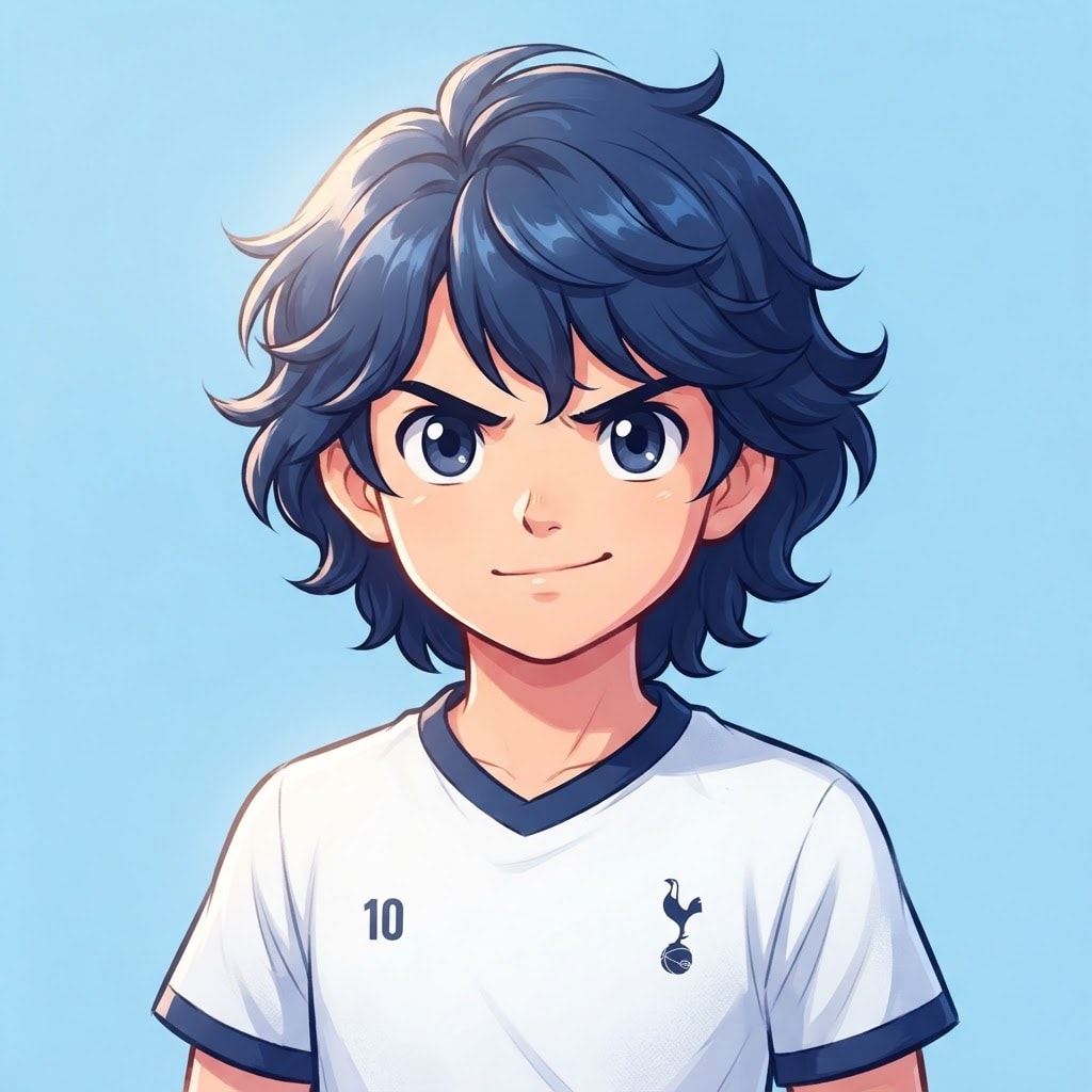 Image: anime bust portrait of a determined 12-year-old yo