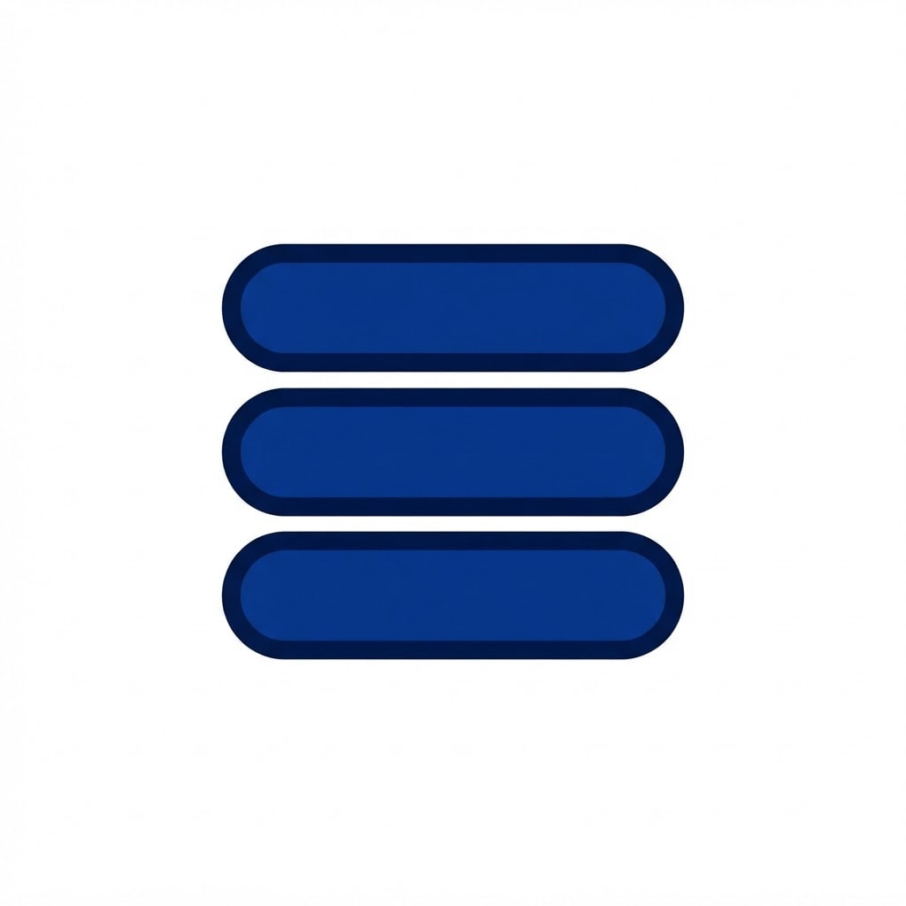 Image: three thick rounded horizontal navy blue bars stac