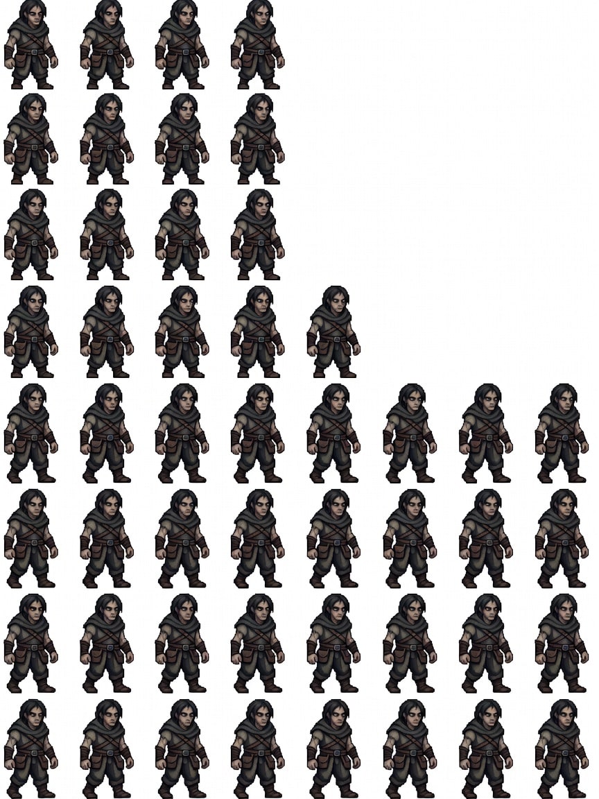 Guildbound Rogue 40-Frame Sprite Sheet