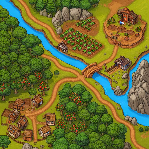 Cozy Pixel Farm Map