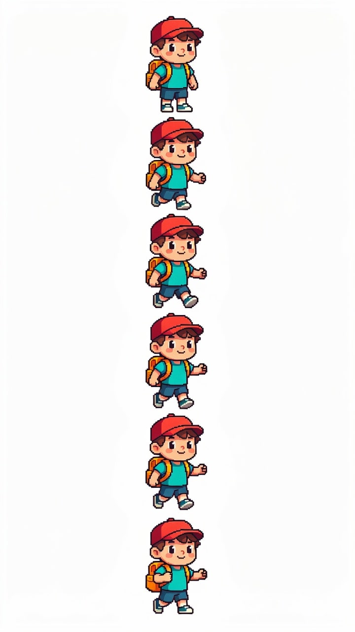 Mongles Hero Paper Pixel Sprite Sheet