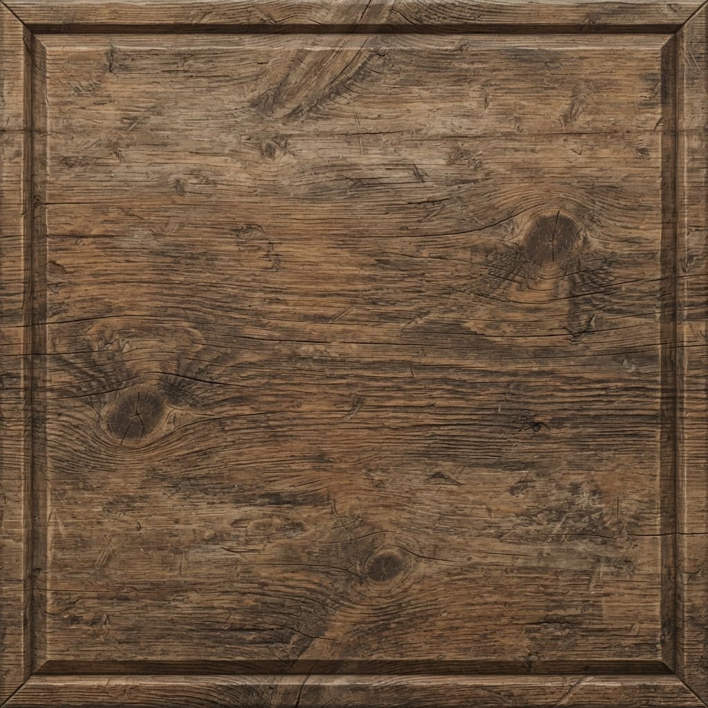 Image: A rectangular panel of weathered rustic wood, phot