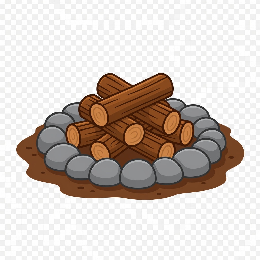 Campfire Wood Pile Unlit