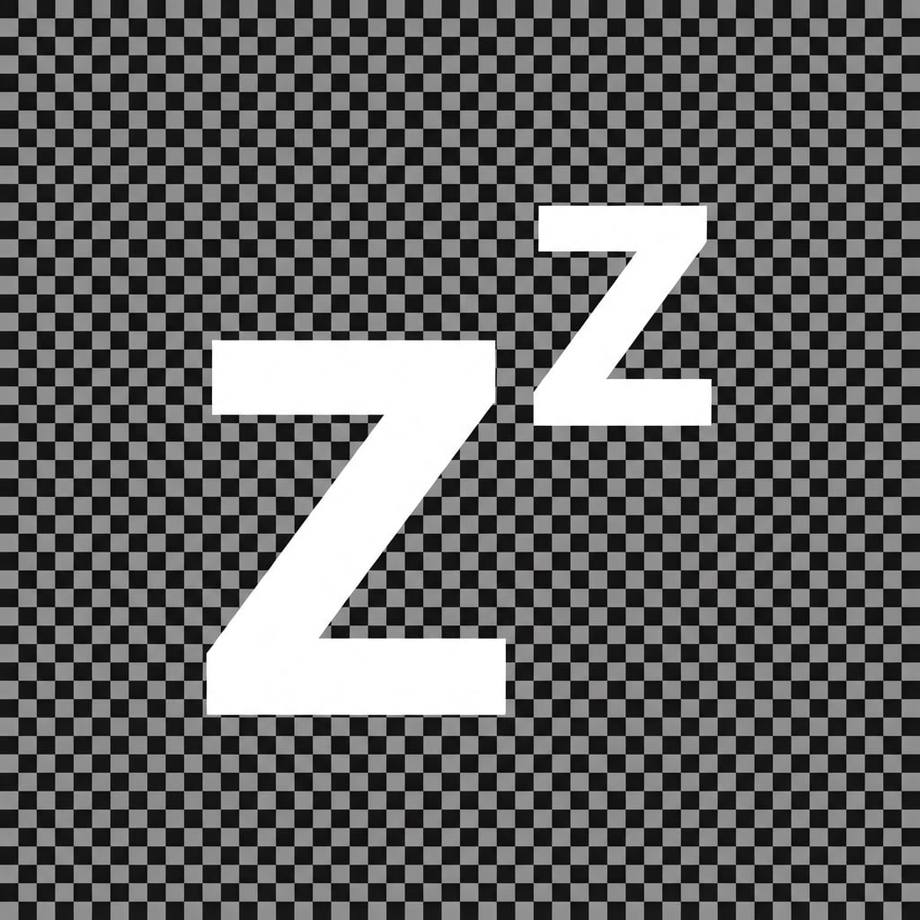 Image: Flat, single-color icon of two Z letters, sleep sy