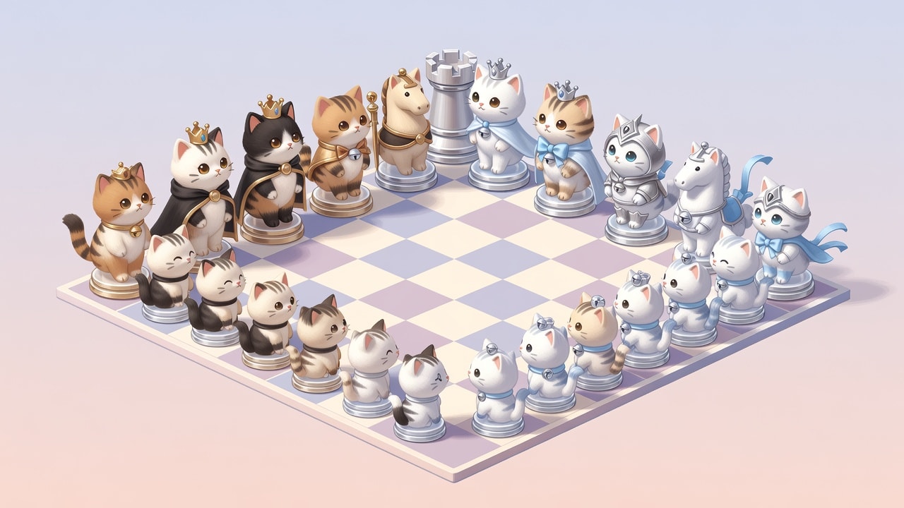 Cats and Kittens Chess Concept Set