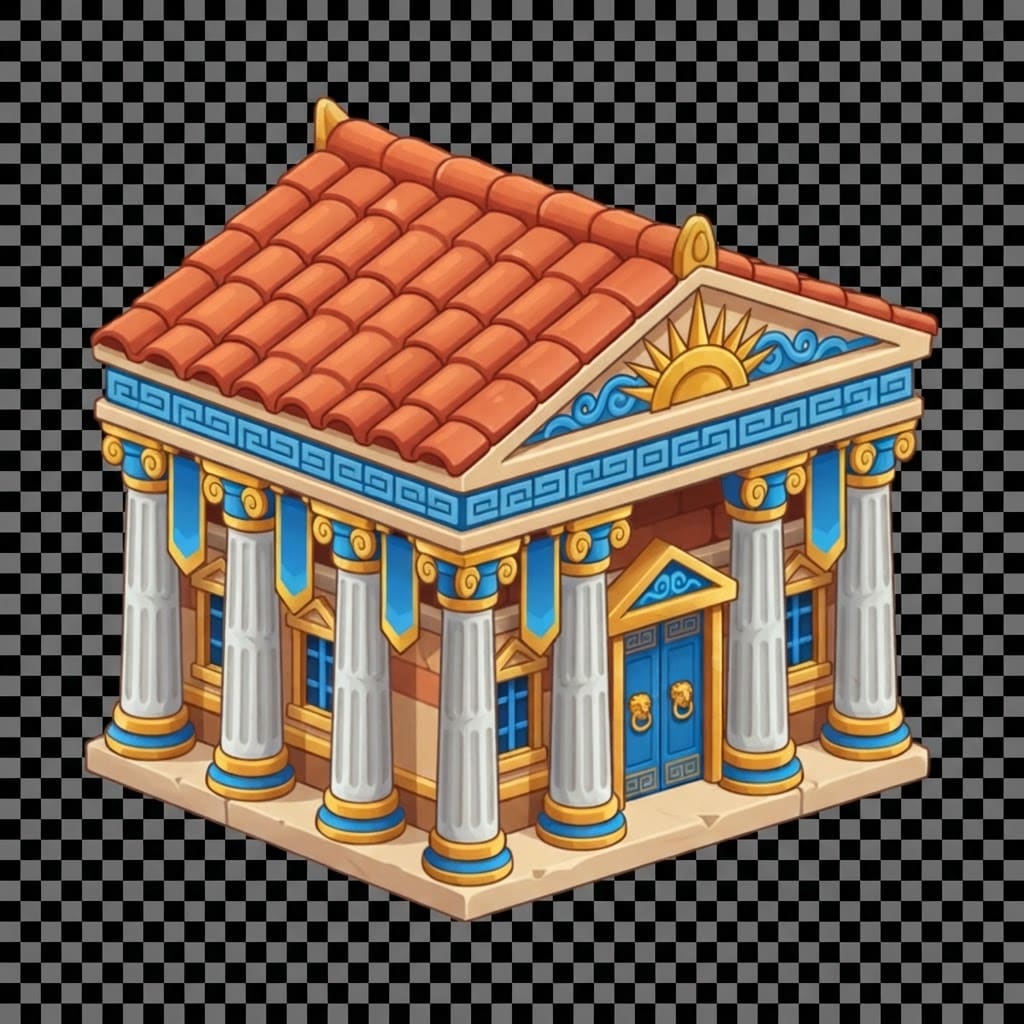 Image: Remove the entire background. Keep only the buildi