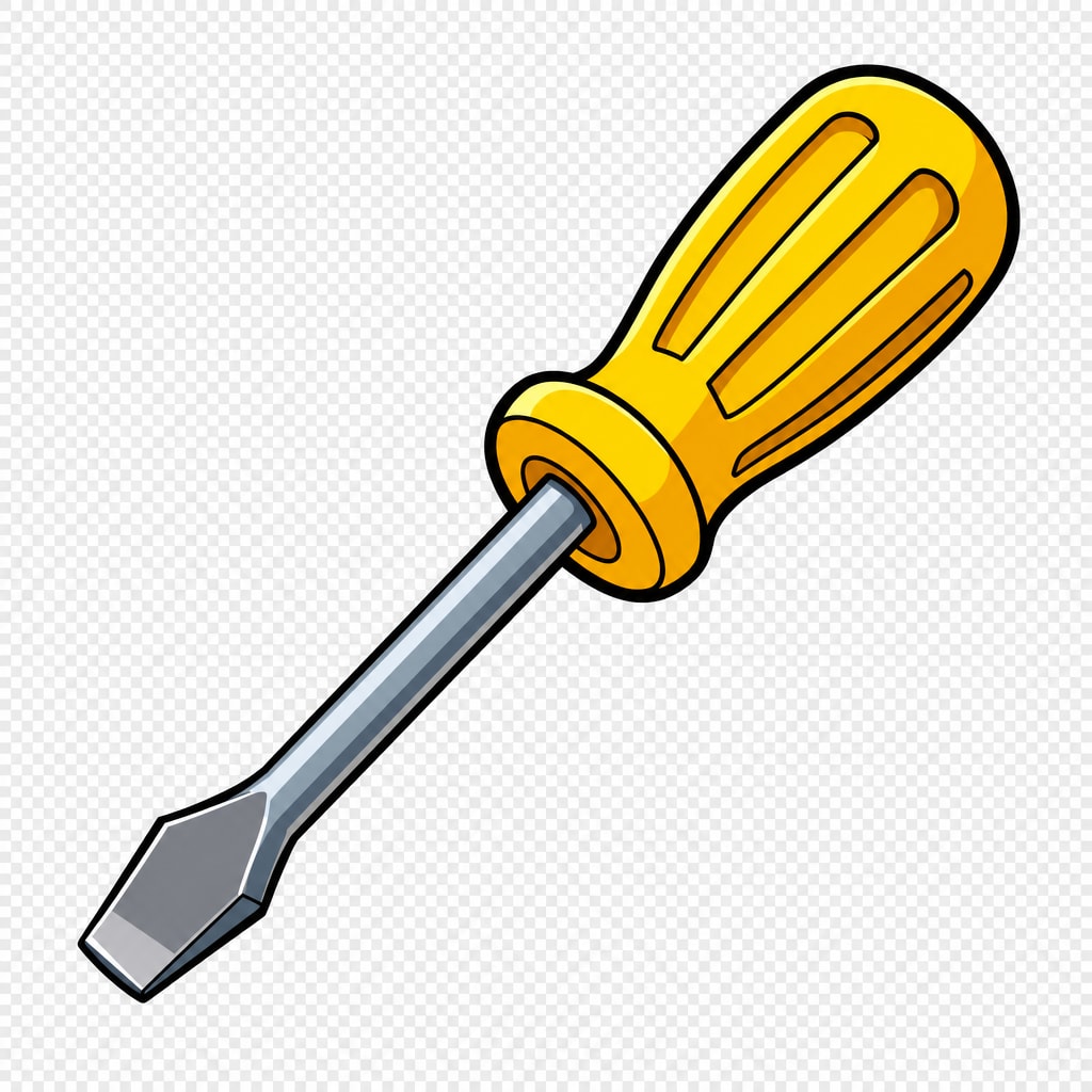Cartoon Screwdriver Prop (Transparent)